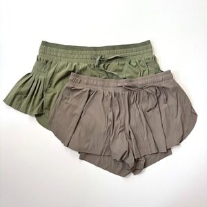 Joy Lab Bundle Women's XL Athletic Running‎ Shorts High Waist Pleated Flowy